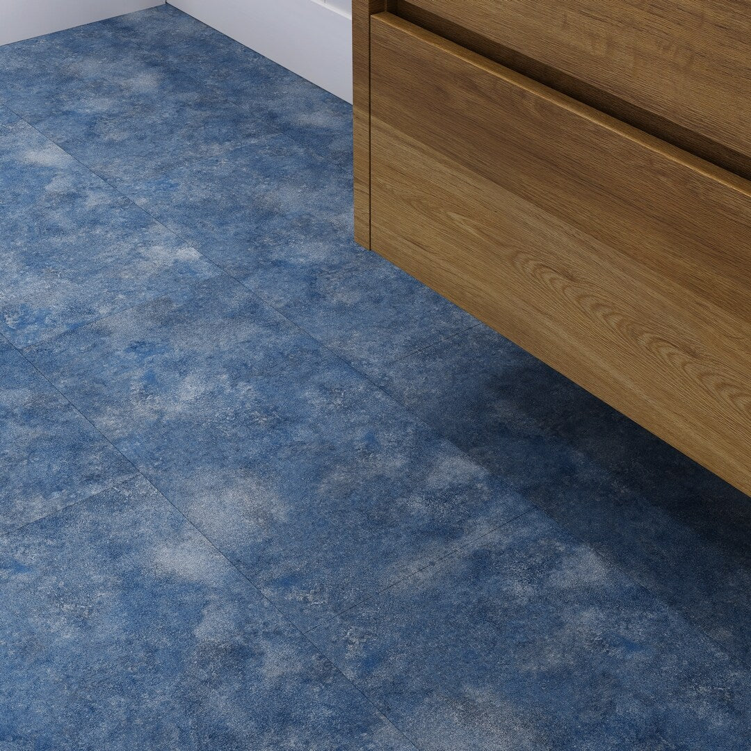 Lucida USA Topaz Blue Stone Look 22-mil x 12-in W x 24-in L Waterproof Interlocking Luxury Vinyl Tile Flooring (16-sq ft/ Carton)