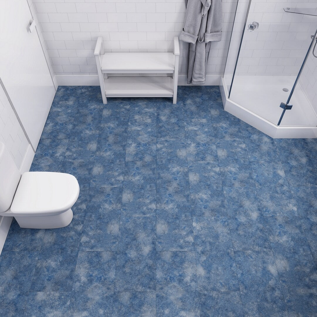 Lucida USA Topaz Blue Stone Look 22-mil x 12-in W x 24-in L Waterproof Interlocking Luxury Vinyl Tile Flooring (16-sq ft/ Carton)