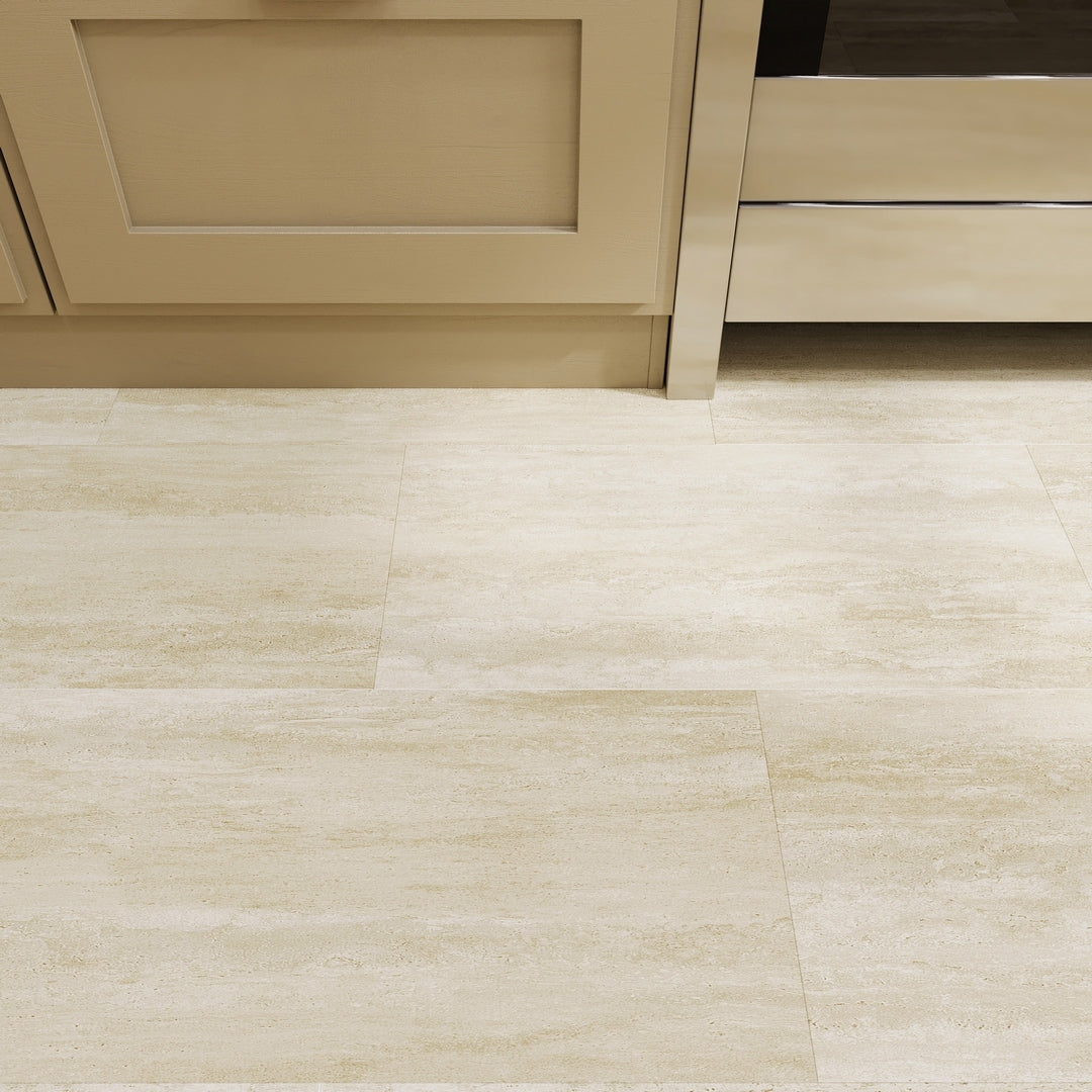 Lucida USA Cream Brown Stone Look 22-mil x 12-in W x 24-in L Waterproof Interlocking Luxury Vinyl Tile Flooring (16-sq ft/ Carton)
