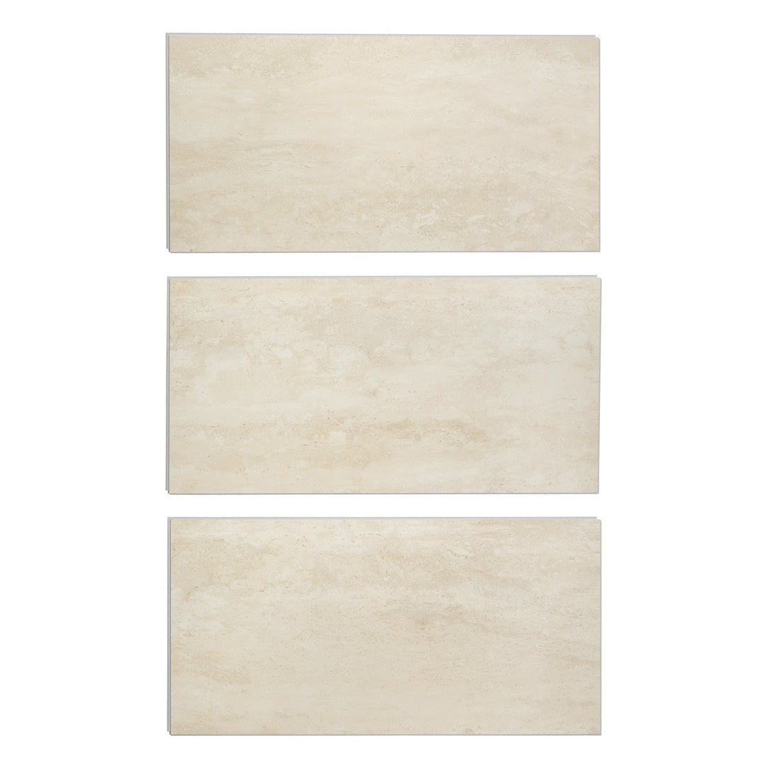 Lucida USA Cream Brown Stone Look 22-mil x 12-in W x 24-in L Waterproof Interlocking Luxury Vinyl Tile Flooring (16-sq ft/ Carton)