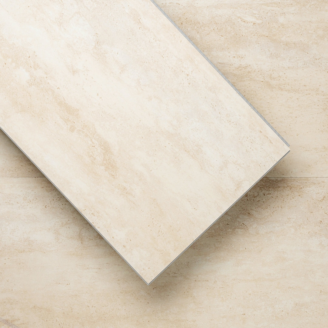 Lucida USA Cream Brown Stone Look 22-mil x 12-in W x 24-in L Waterproof Interlocking Luxury Vinyl Tile Flooring (16-sq ft/ Carton)