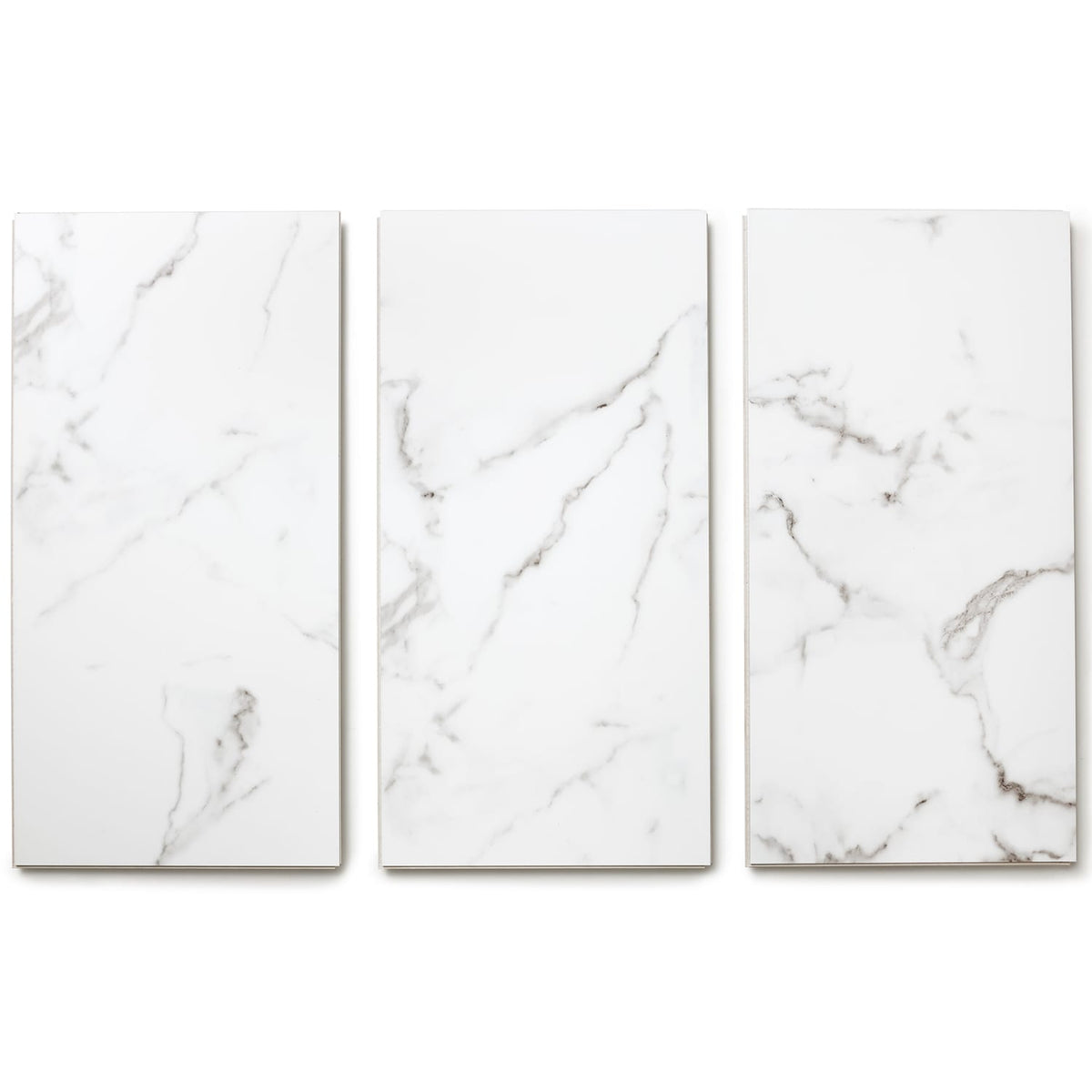 Lucida USA Calacatta White Marble Look 22-mil x 12-in W x 24-in L Waterproof Interlocking Luxury Vinyl Tile Flooring (16-sq ft/ Carton)