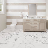 Lucida USA Calacatta White Marble Look 22-mil x 12-in W x 24-in L Waterproof Interlocking Luxury Vinyl Tile Flooring (16-sq ft/ Carton)