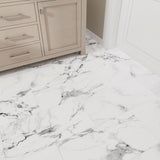 Lucida USA Calacatta White Marble Look 22-mil x 12-in W x 24-in L Waterproof Interlocking Luxury Vinyl Tile Flooring (16-sq ft/ Carton)
