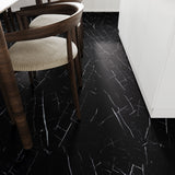 Lucida USA Nero Marquina Black Marble Look 22-mil x 12-in W x 24-in L Waterproof Interlocking Luxury Vinyl Tile Flooring (16-sq ft/ Carton)