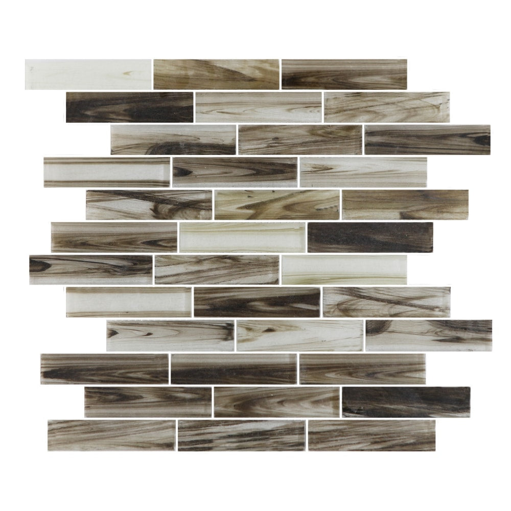 The Tile Life Island Antigua Jamaica 1-in x 4-in Polished Glass Brick look Mosaic Wall Tile product image