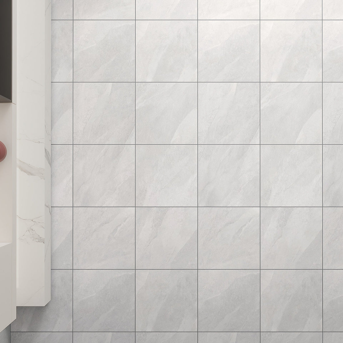 Giorbello Hurricane Silver 24-in x 24-in Glazed Porcelain Stone Look Floor and Wall Tile (12-sq. ft/ Carton)