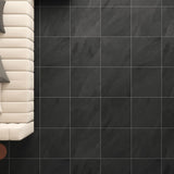 Giorbello (Sample) Black 6-in x 6-in Matte Porcelain Stone Look Floor and Wall Tile