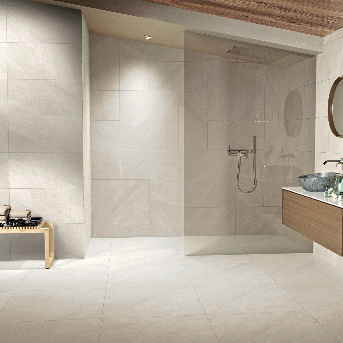 Giorbello Hurricane Sand 24-in x 24-in Glazed Porcelain Stone Look Floor and Wall Tile (12-sq. ft/ Carton)
