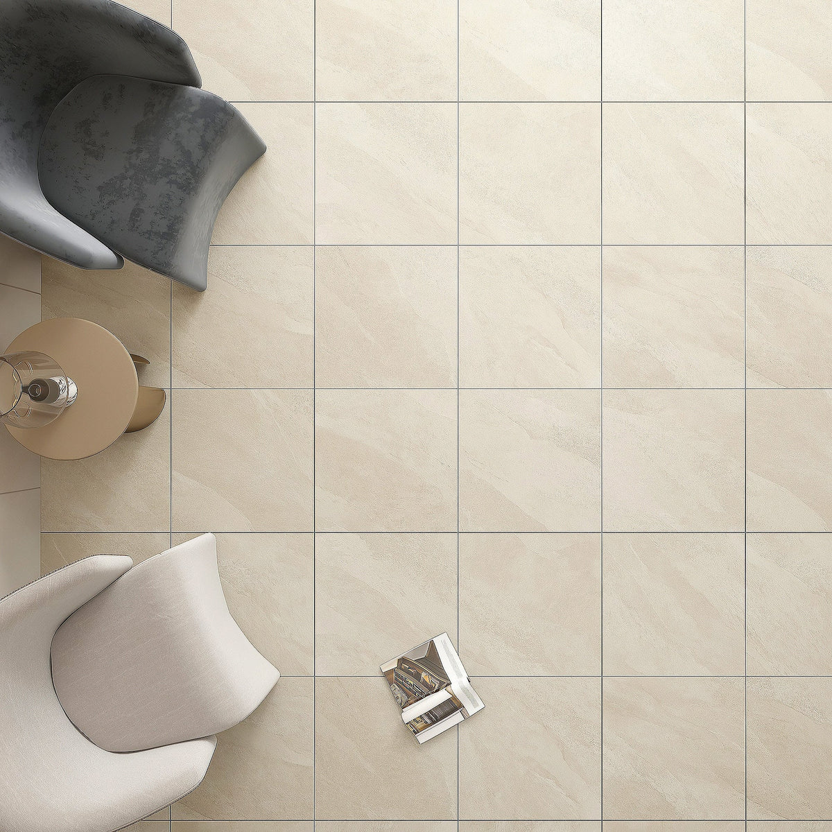 Giorbello (Sample) Sand 6-in x 6-in Matte Porcelain Stone Look Floor and Wall Tile