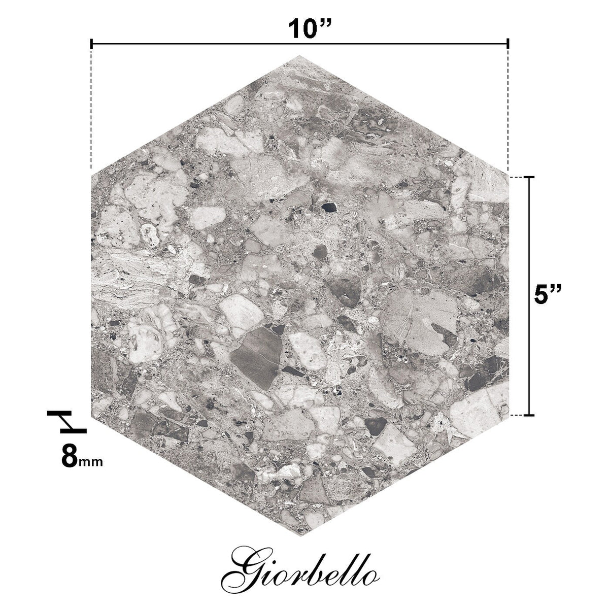 Giorbello (Sample) Gray 10-in x 10-in Matte Porcelain Stone Look Floor and Wall Tile