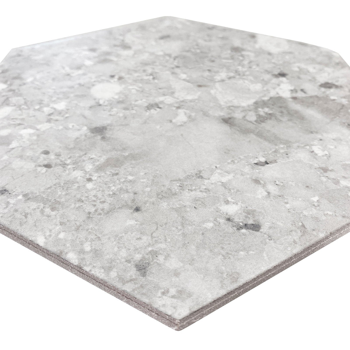 Giorbello (Sample) Silver 10-in x 10-in Matte Porcelain Stone Look Floor and Wall Tile