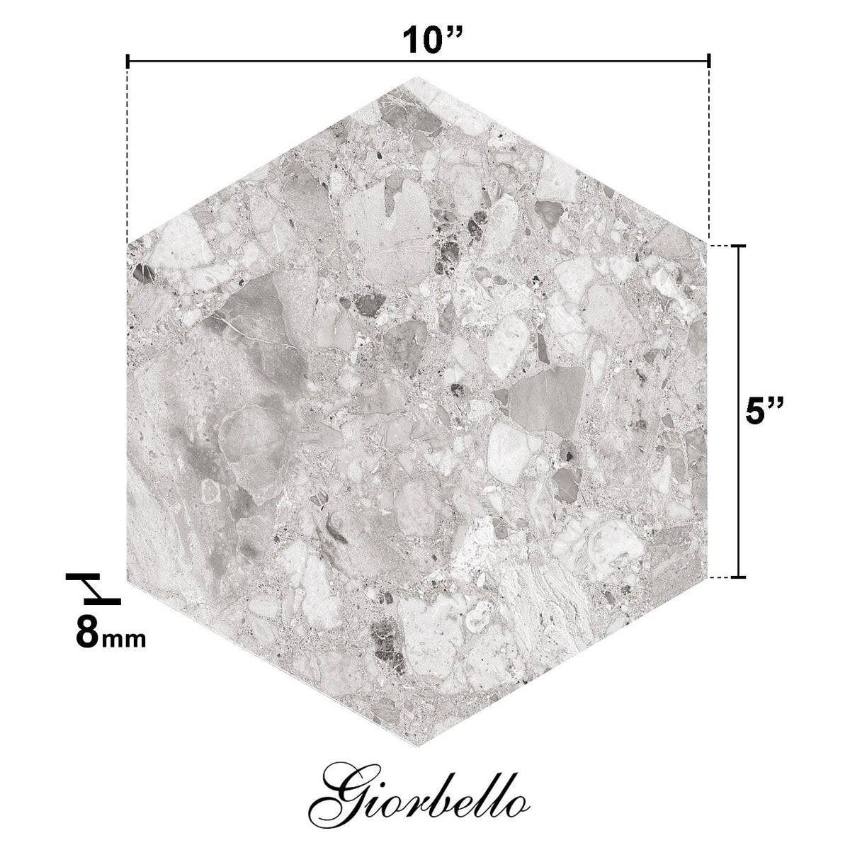 Giorbello Ceppo Silver 10-in x 10-in Glazed Porcelain Stone Look Floor and Wall Tile (17.36-sq. ft/ Carton)