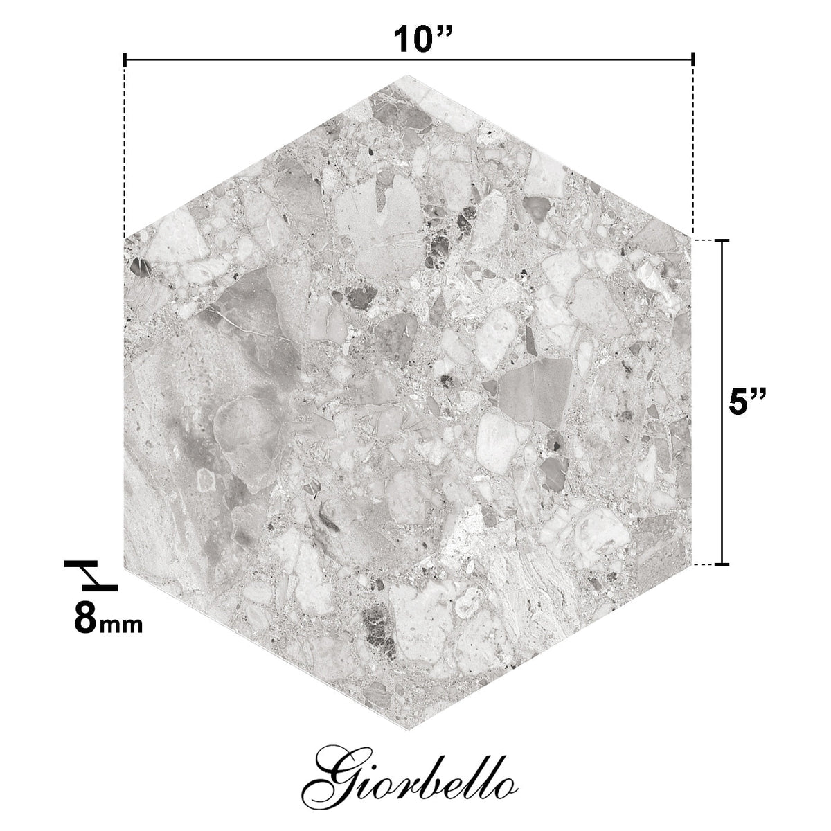 Giorbello (Sample) Silver 10-in x 10-in Matte Porcelain Stone Look Floor and Wall Tile