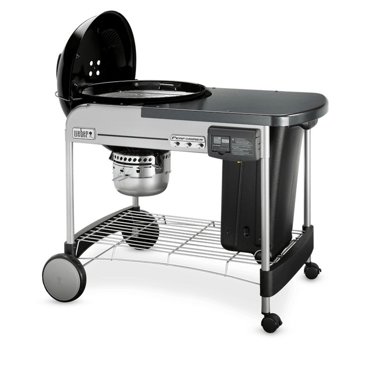 Weber Performer Deluxe 22-in Black Porcelain Enamel Kettle Charcoal Grill