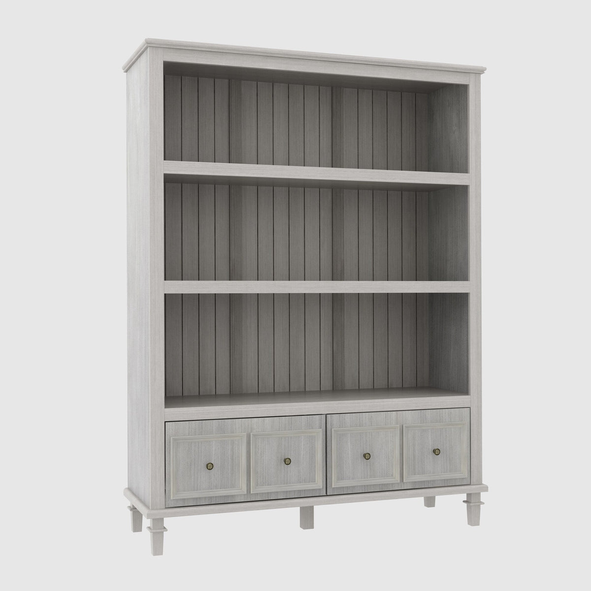 FUFU&GAGA Rustic Gray Kitchen Pantry Cabinet with 3 Shelves and 4 Drawers - Country/Cottage Style