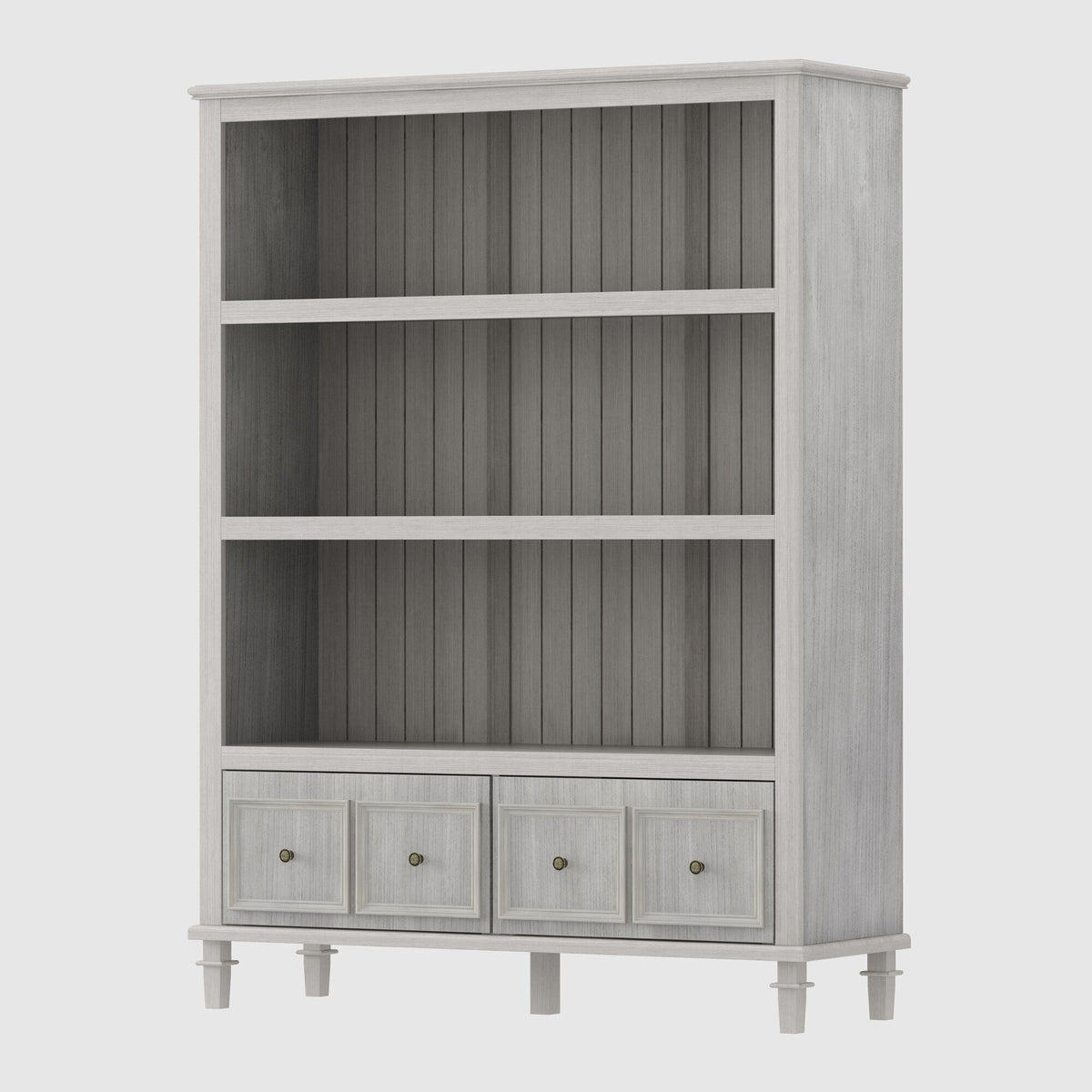 FUFU&GAGA Rustic Gray Kitchen Pantry Cabinet with 3 Shelves and 4 Drawers - Country/Cottage Style