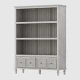 FUFU&GAGA Rustic Gray Kitchen Pantry Cabinet with 3 Shelves and 4 Drawers - Country/Cottage Style