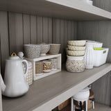 FUFU&GAGA Rustic Gray Kitchen Pantry Cabinet with 3 Shelves and 4 Drawers - Country/Cottage Style