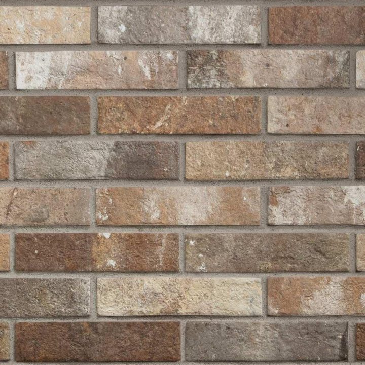 The Tile Life Brick City Multicolor 2-in x 10-in Matte Porcelain Brick look Floor and Wall Tile product image
