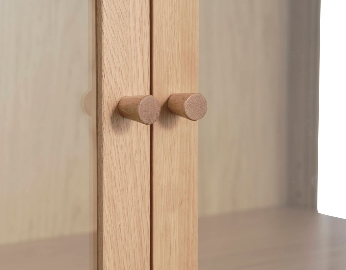 Natural Oak Contemporary/Modern Wood Media Cabinet