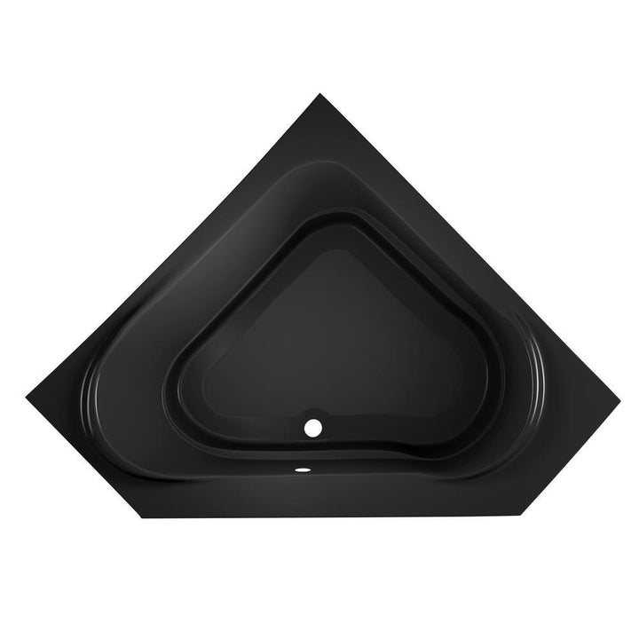 CAPELLA 60 in. x 60 in. Acrylic Corner Drop-in Bathtub in Black - Super Arbor