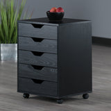 Winsome Wood Halifax Black 5-Drawer 19.21-in File Cabinet