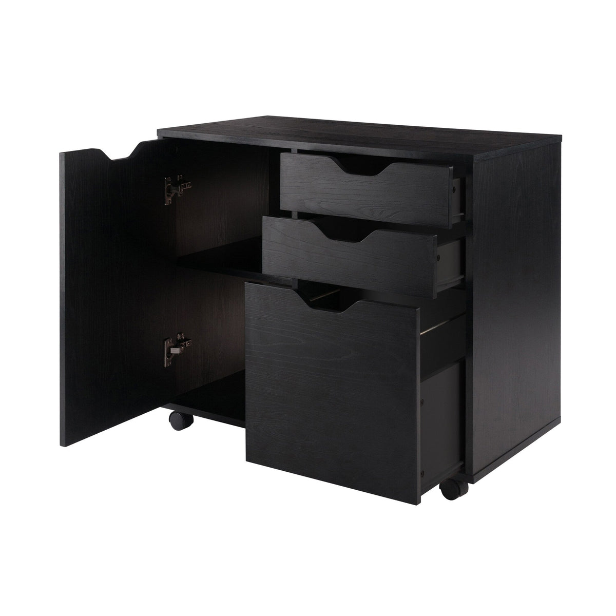 Winsome Wood Halifax Black 3-Drawer 30.71-in File Cabinet