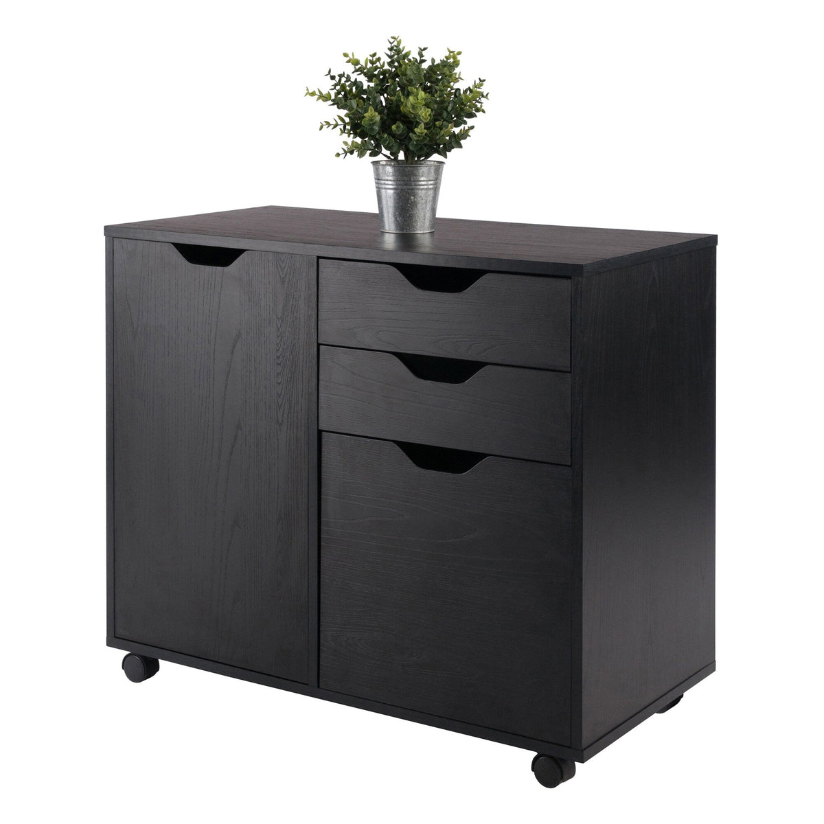 Winsome Wood Halifax Black 3-Drawer 30.71-in File Cabinet