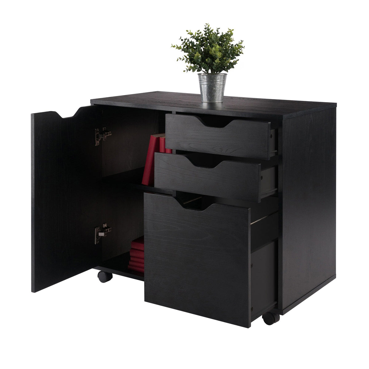 Winsome Wood Halifax Black 3-Drawer 30.71-in File Cabinet
