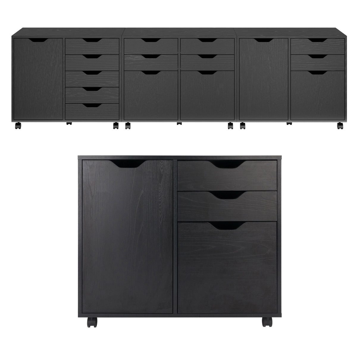 Winsome Wood Halifax Black 3-Drawer 30.71-in File Cabinet