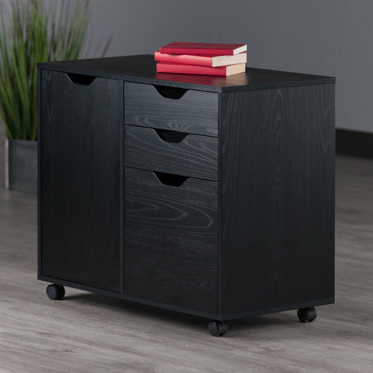 Winsome Wood Halifax Black 3-Drawer 30.71-in File Cabinet