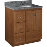 Ultraline 30 in. W x 21 in. D x 34.5 in. H Vanity with Left Drawers Cabinet Only in Satin White - Super Arbor