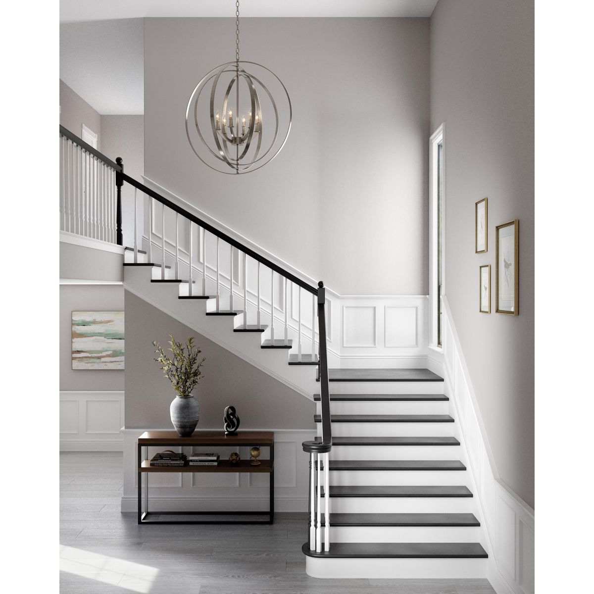 Progress Lighting Equinox 6-Light Gray Transitional Chandelier