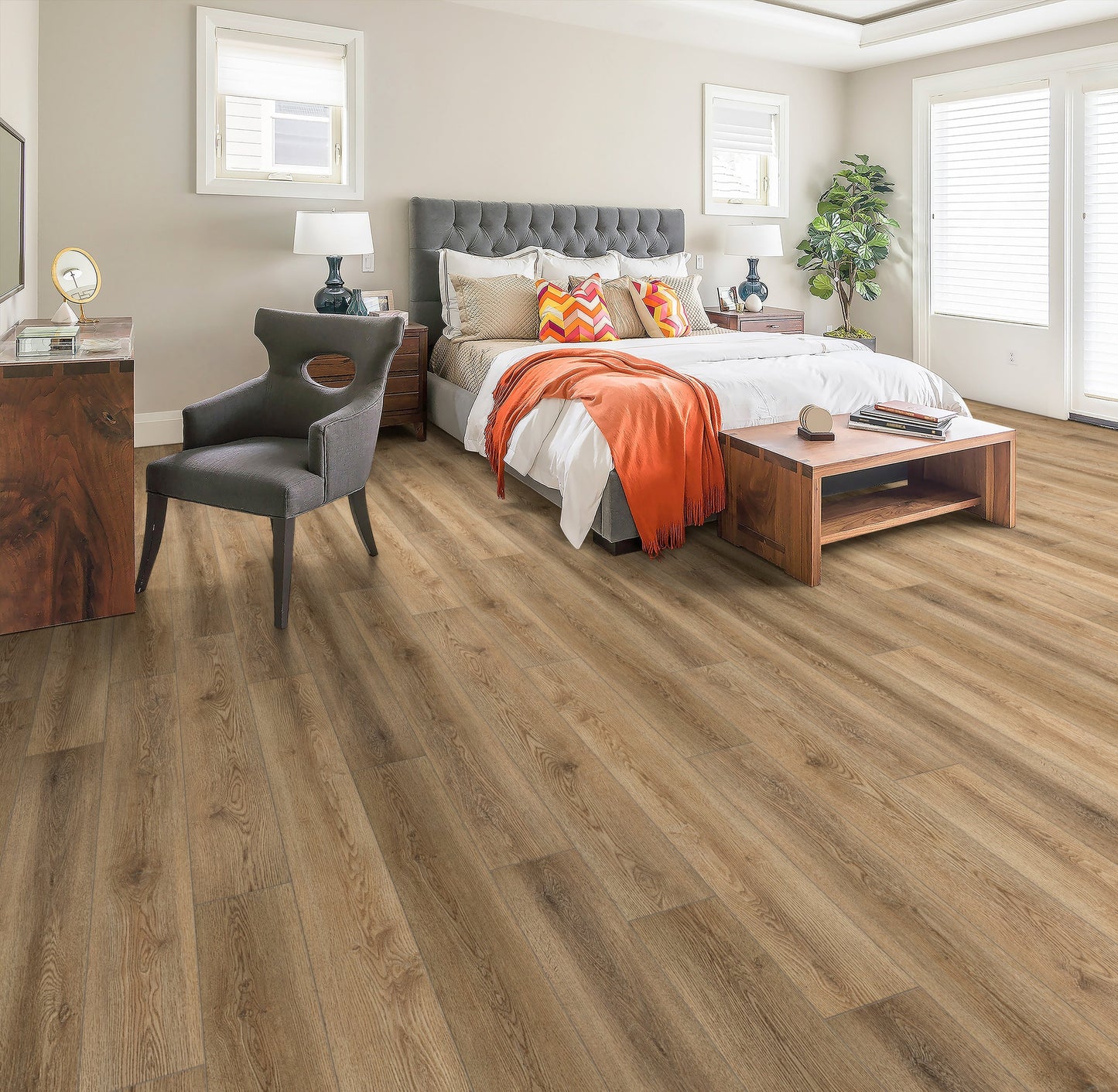 Shaw Parallax HD Plus Elation Brown 20-mil x 7-in W x 48-in L Waterproof Interlocking Luxury Vinyl Plank Flooring (18.91-sq ft/ Carton)