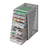 Mind Reader Silver Metal Mesh Desk Organizer with Pull-Out Drawers - Modern Design, Versatile and Easy to Organize