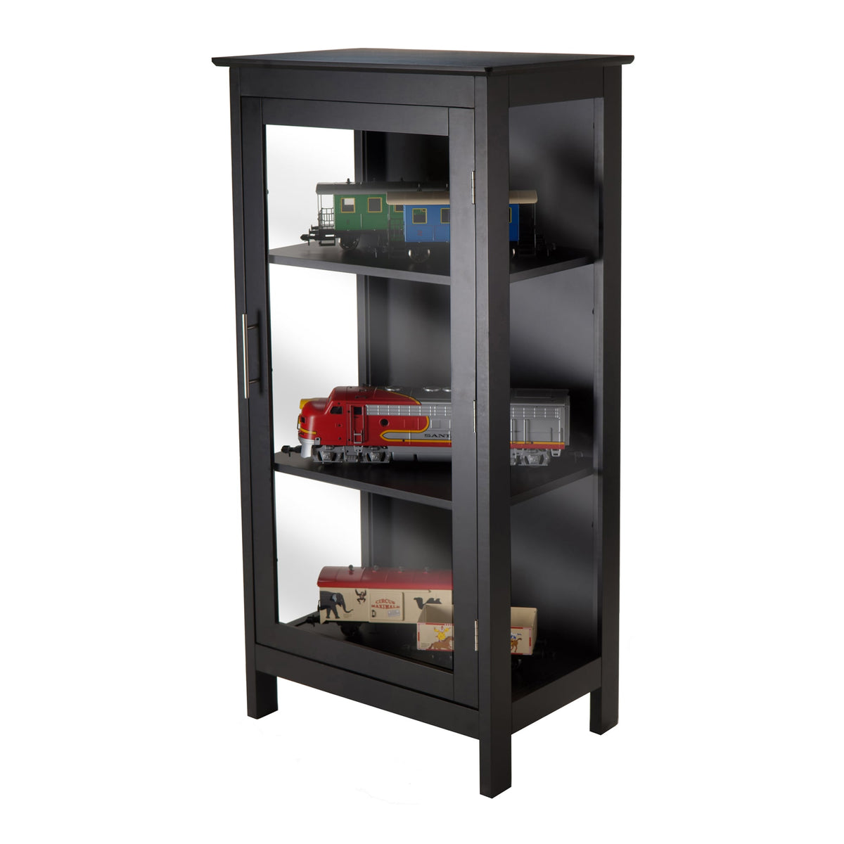 Winsome Wood Poppy Transitional Black Wood Curio Cabinet