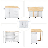 Miki Shinly White Mdf Base with Mdf Top Rolling Kitchen Island (17-in x 53.93-in x 36.22-in)