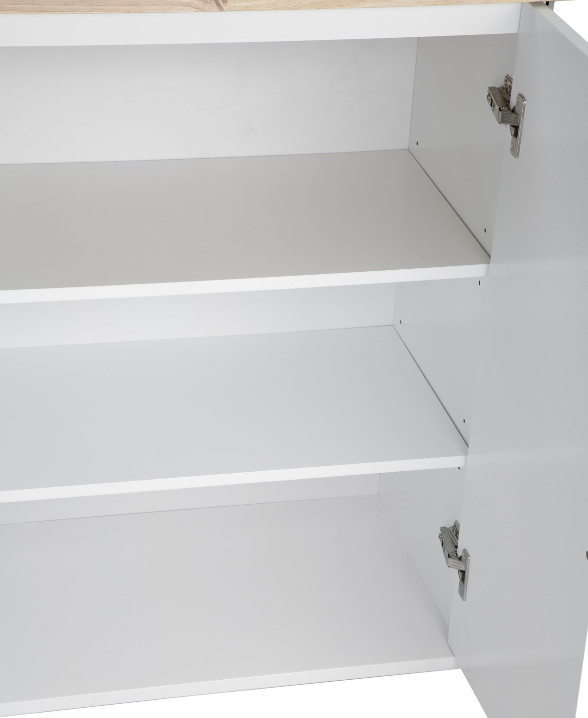 Miki Shinly White Mdf Base with Mdf Top Rolling Kitchen Island (17-in x 53.93-in x 36.22-in)