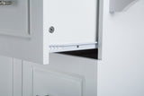 Miki Shinly White Mdf Base with Mdf Top Rolling Kitchen Island (17-in x 53.93-in x 36.22-in)