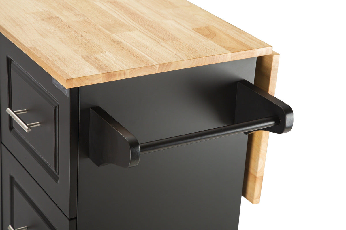Miki Shinly Black Mdf Base with Mdf Top Rolling Kitchen Island (17-in x 53.93-in x 36.22-in)