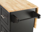 Miki Shinly Black Mdf Base with Mdf Top Rolling Kitchen Island (17-in x 53.93-in x 36.22-in)
