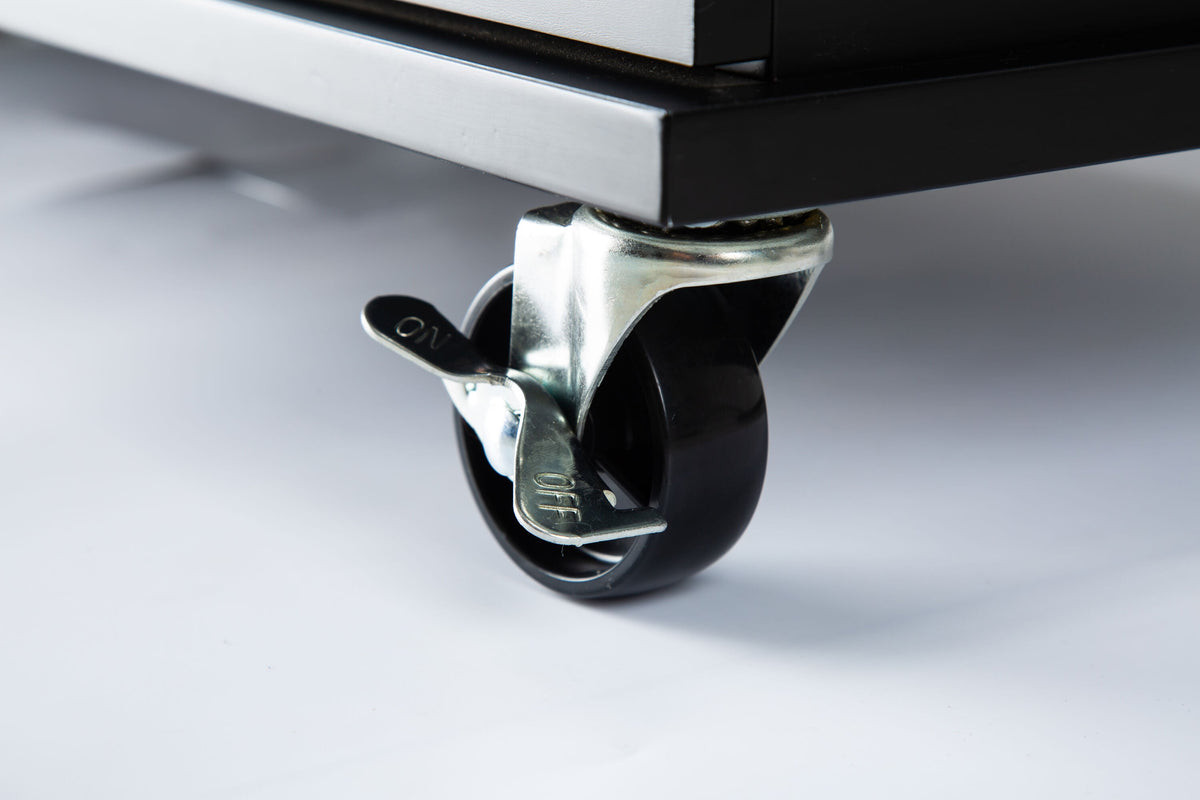 Miki Shinly Black Mdf Base with Mdf Top Rolling Kitchen Island (17-in x 53.93-in x 36.22-in)
