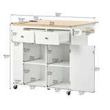 Miki Shinly White Mdf Base with Mdf Top Rolling Kitchen Island (18.1-in x 50.8-in x 36.2-in)