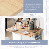 Miki Shinly White Mdf Base with Mdf Top Rolling Kitchen Island (18.1-in x 50.8-in x 36.2-in)