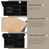 Miki Shinly Black Mdf Base with Mdf Top Rolling Kitchen Island (22.83-in x 50.8-in x 9.06-in)