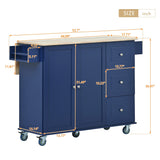 Miki Shinly Blue Mdf Base with Mdf Top Rolling Kitchen Island (18.1-in x 50.8-in x 36.2-in)
