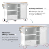 Miki Shinly White Mdf Base with Mdf Top Rolling Kitchen Island (18.1-in x 50.8-in x 36.2-in)