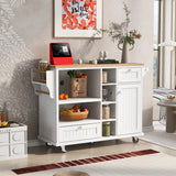 Miki Shinly White Mdf Base with Mdf Top Rolling Kitchen Island (18.1-in x 50.8-in x 36.2-in)