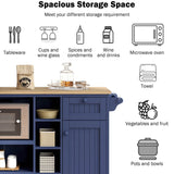 Miki Shinly Blue Mdf Base with Mdf Top Rolling Kitchen Island (29.5-in x 52.76-in x 36.81-in)